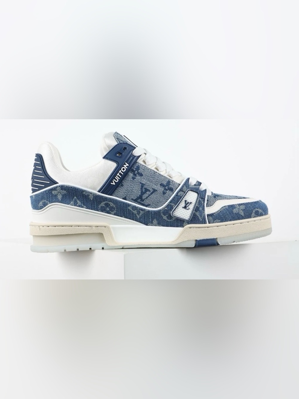 Louis Vuitton Men’s Blue Denim LV Trainer Sneakers